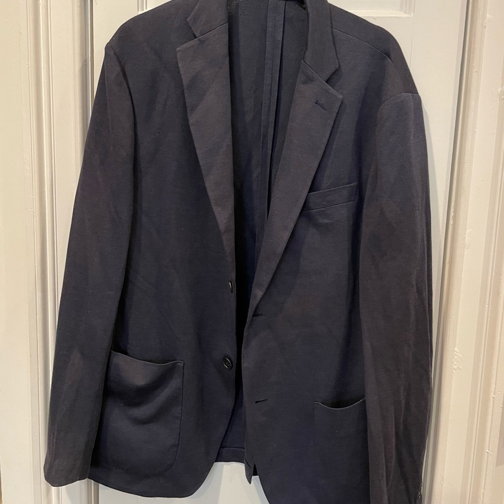 Uniqlo Slim Navy Unstructured Stretch Blazer L